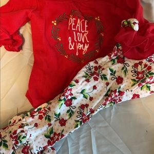 GIRL 12 MONTH TWO PIECE CHRISTMAS OUTFIT